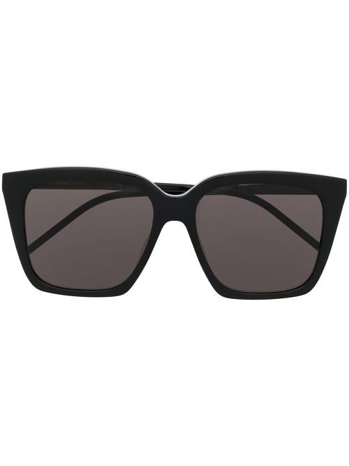 Logo-plaque detail sunglasses - Black
