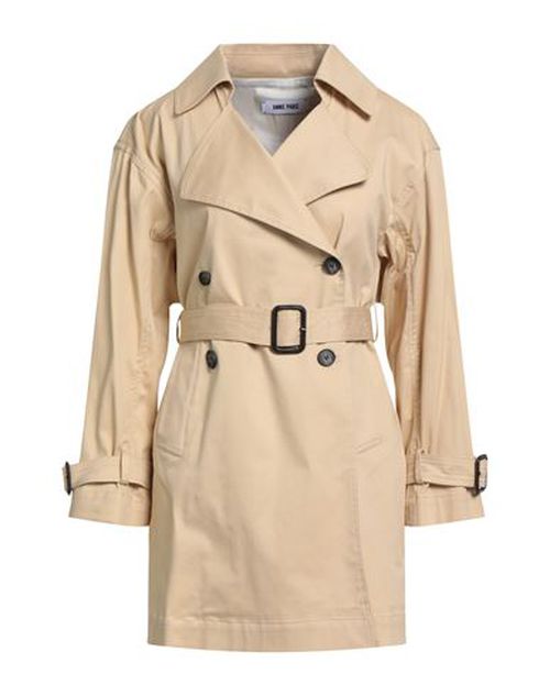 Woman Overcoat & Trench Coat Sand Size 10 Cotton, Elastane