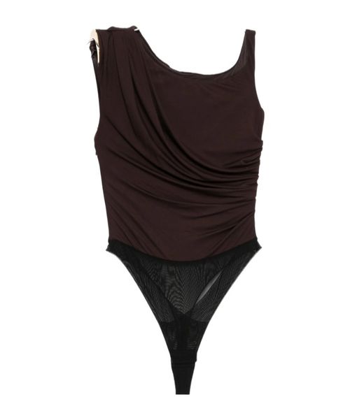 Bodysuit in jersey fabric with jewel shoulder detail