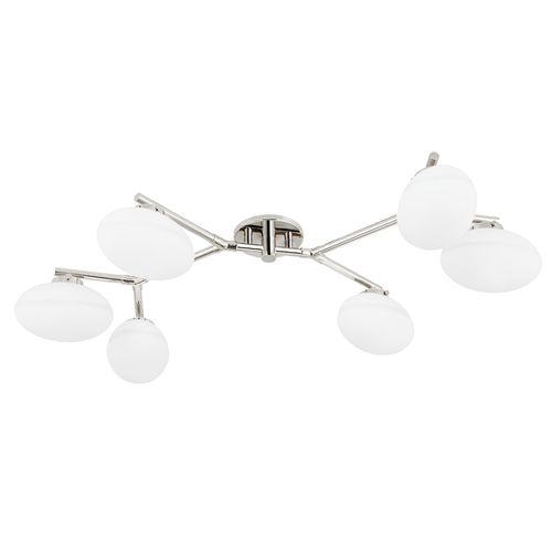 Polished Nickel Six Light Semi Flush Mount from the Wagner Collection