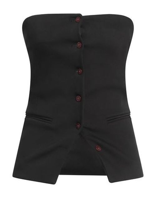 Alysi Chocolat Woman Top Black Size 2 Cotton, Polyamide, Elastane