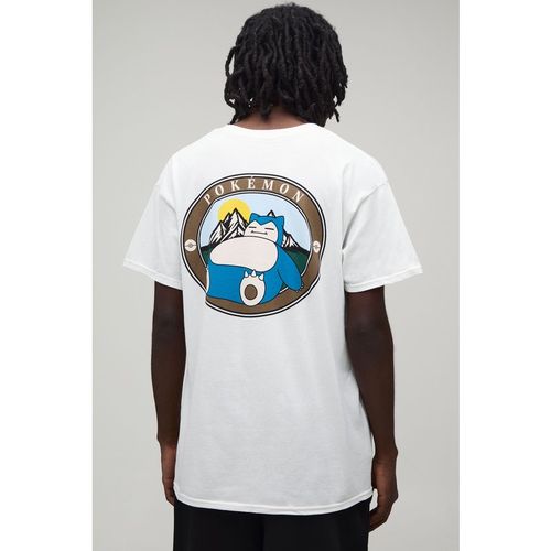 BoohooMAN Mens Oversized Pokemon Snorlax License Printed T-Shirt - White Cotton - X-Large