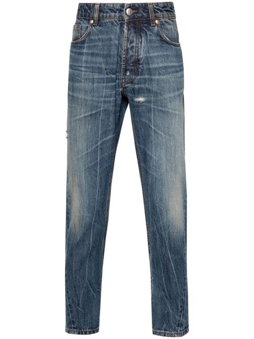 Cropped slim-leg jeans - Blue