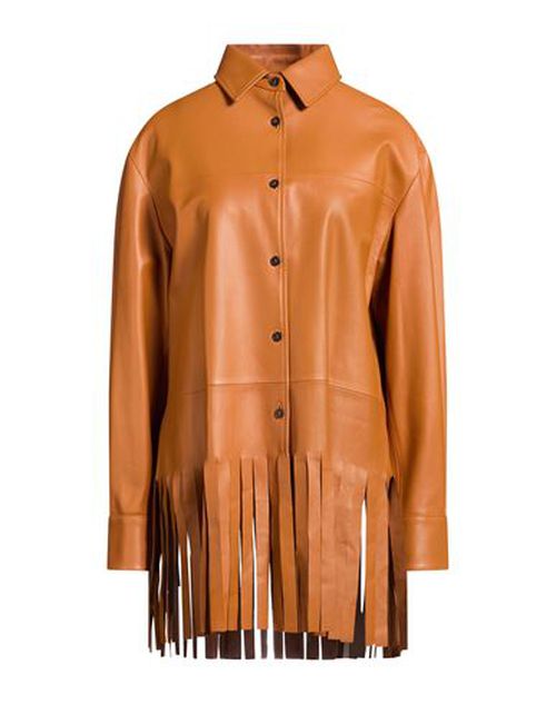 Woman Shirt Tan Size 6 Leather