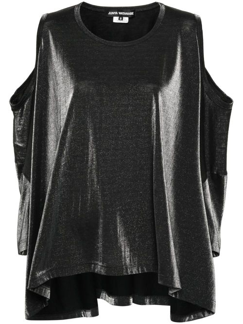 Lamé-effect T-shirt - Black