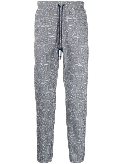 Logo-print drawstring track pants - Blue