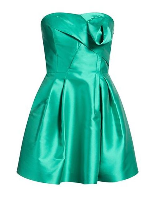 Woman Mini dress Emerald green Size 4 Polyester, Silk