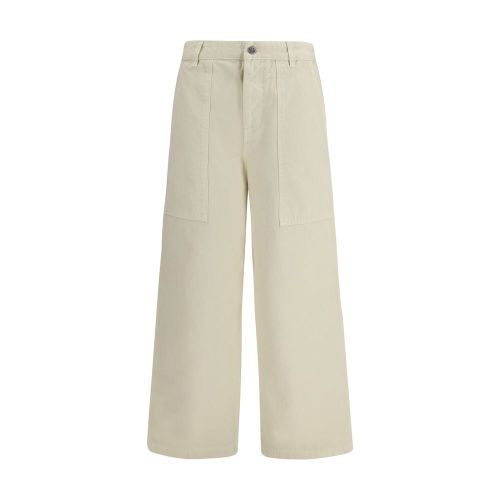 Cotton Canvas Cargo Pants — Beige