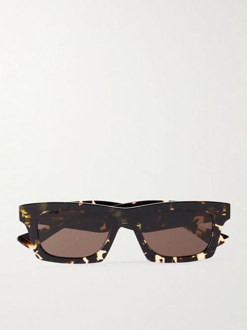 New Entry Square-Frame Tortoiseshell Recycled-Acetate Sunglasses