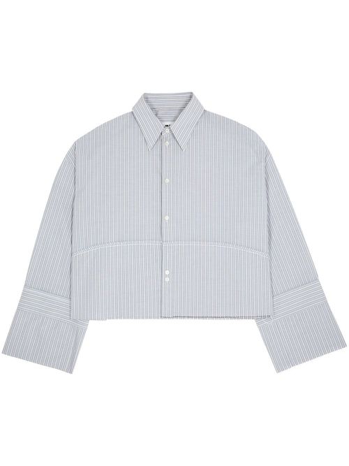 Striped cropped shirt - Grey
