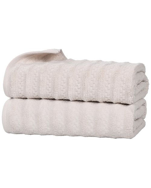 Superior Set of 2 Zuma Zero Twist Cotton Medium Weight Soft Absorbent Bath  Sheets