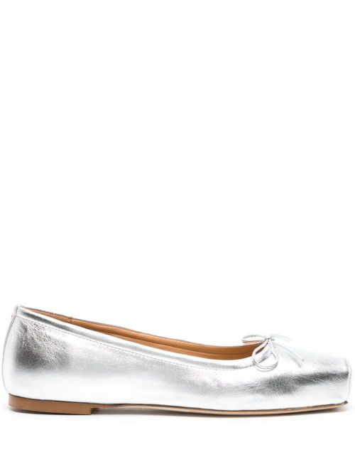 Gabriella Laminated Nappa Leather Silver Ballerina