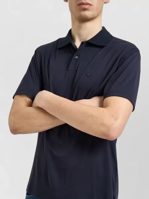Emporio Armani - silk blend short-sleeve polo shirt
