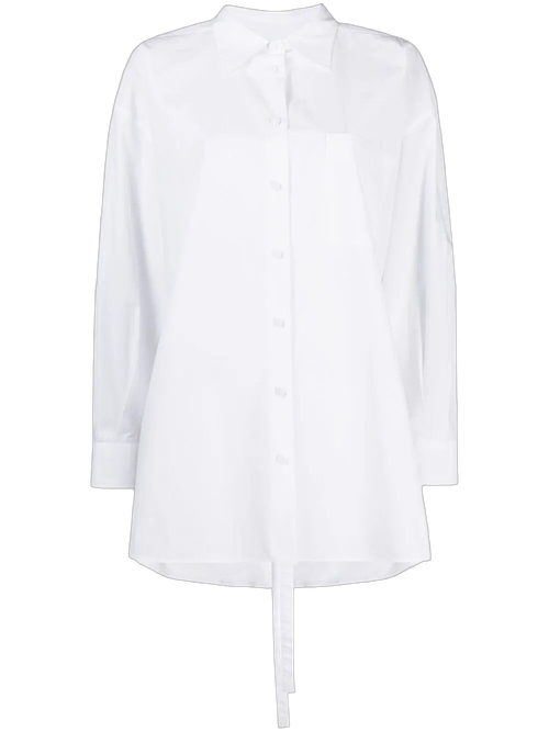 Cape-Style Cotton Shirt — White