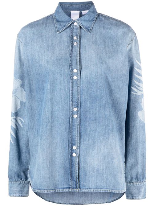 Gufare floral-print denim shirt - Blue