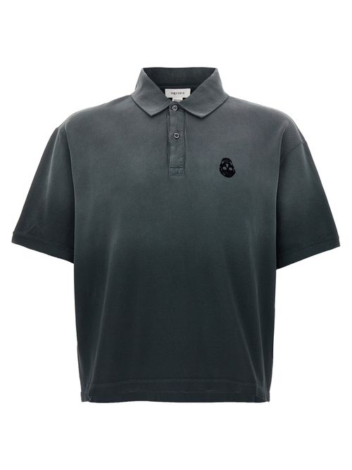 Logo-Embroidered Cotton Polo Shirt — Gray