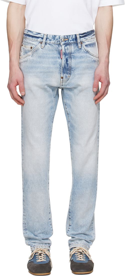 Blue Light Diagonale Wash Teddy Jeans