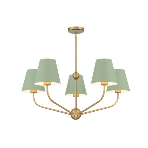 Vibrant Gold + Green Chandelier from the Xavier Collection