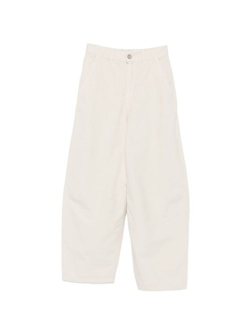 Corduroy-Effect Trousers — White