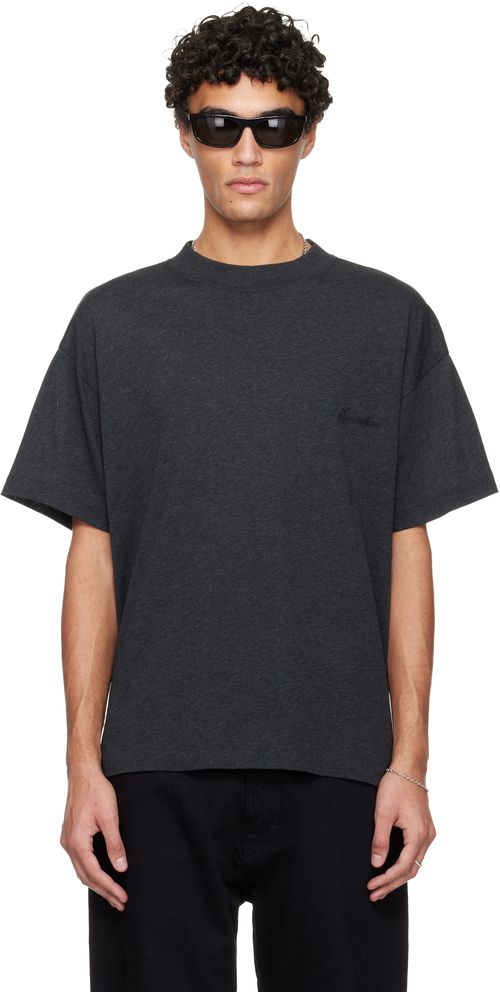 Gray Holiday Embroidered Essential T-shirt