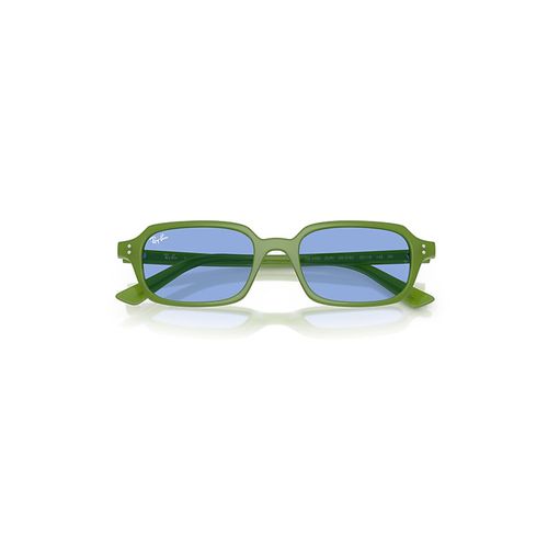 Ray-Ban Zuri Bio-based Sunglasses Cloudy Jungle Green Frame Blue Lenses 49-19