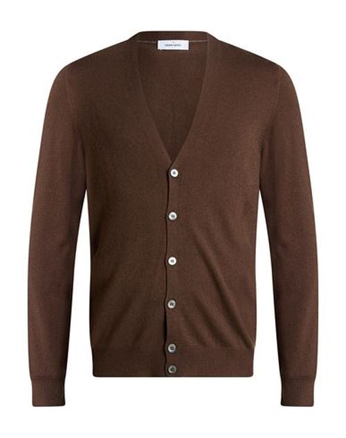 Man Cardigan Brown Size 40 Virgin Wool, Viscose, Cashmere