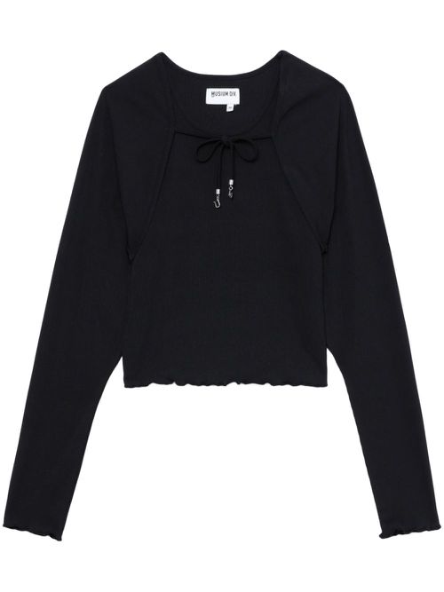 Bolero-layered knitted top - Black