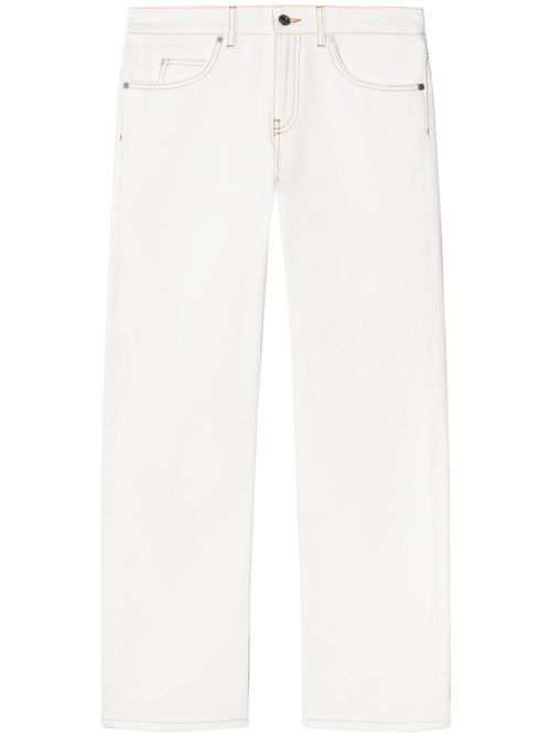 Contrast-stitching straight-leg jeans