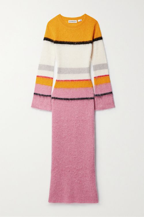 Matilda Striped Brushed Knitted Maxi Dress - Multi