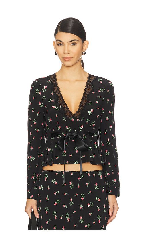 RIXO Charis Top in Black. - XXS also in L, M, S