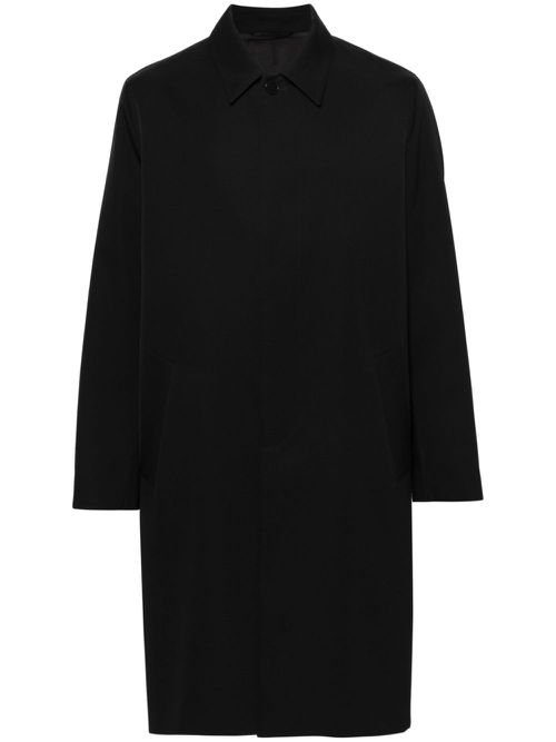 Classic-collar wool coat - Black