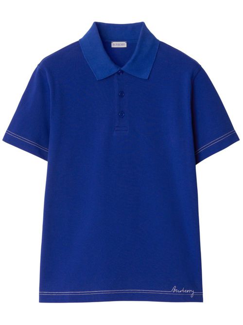 Logo-embroidered polo shirt - Blue