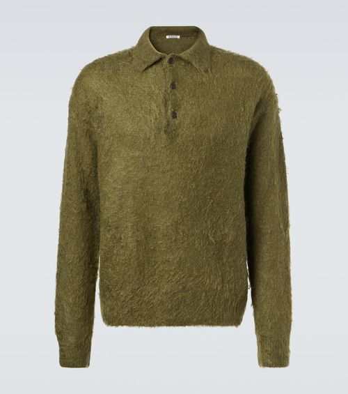 Mohair and wool polo sweater