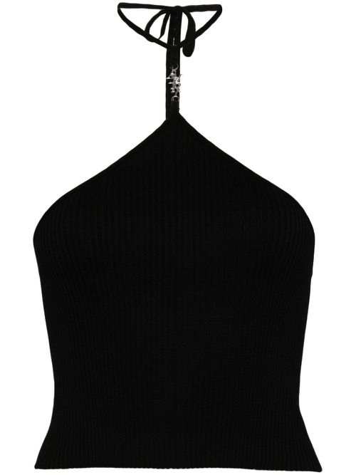 Stacked halter top - Black
