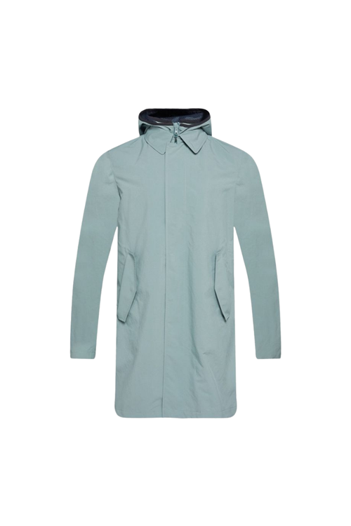 Hooded Technical Coat — Green