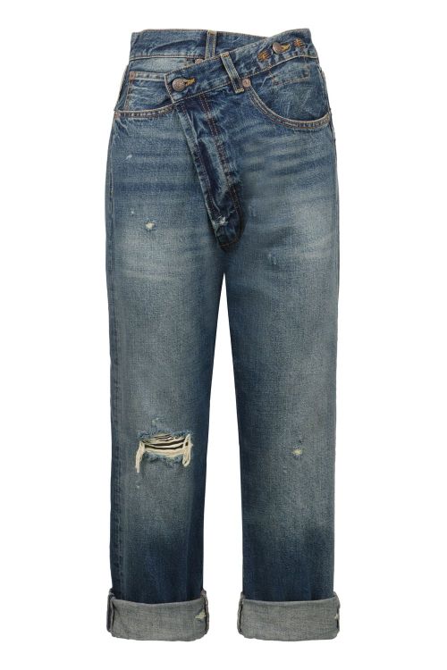 Crossover Distressed Skinny Jeans