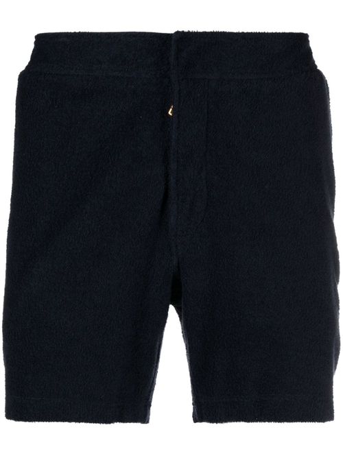 Fleece-texture shorts - Blue