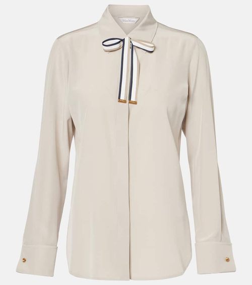 Apollo bow-detail silk crêpe blouse