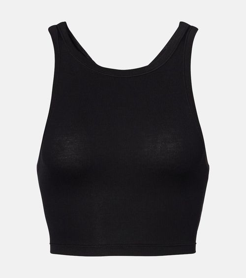 Pamela ribbed-knit cotton-blend crop top