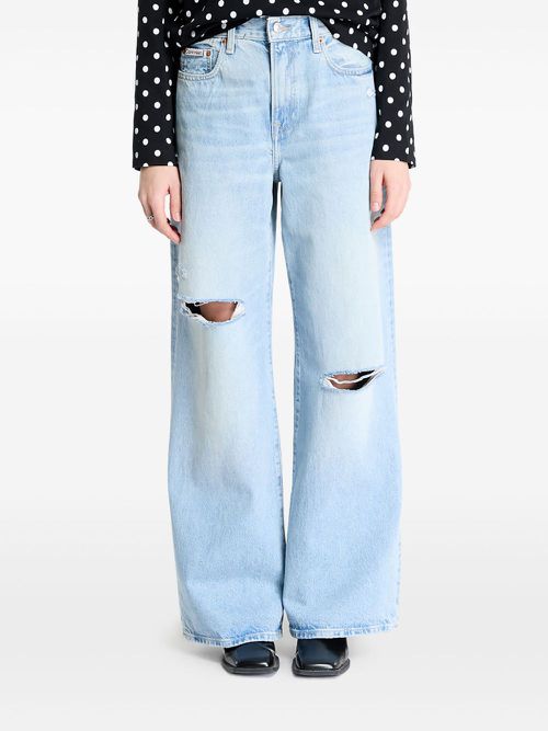 Distressed-effect jeans - Blue