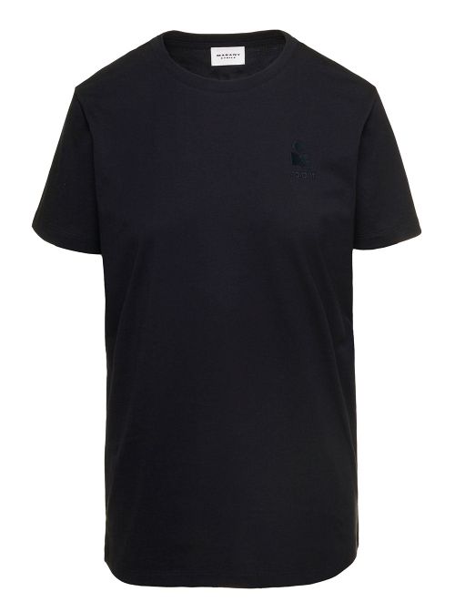 Logo-Embroidered Cotton T-Shirt — Black