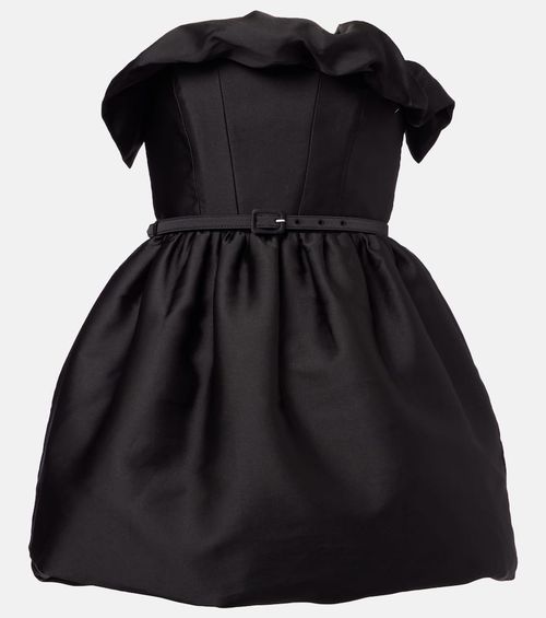 Ruffled draped strapless minidress