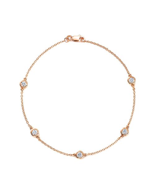 14K Rose Gold 0.75 ct. tw. Diamond Station Bracelet