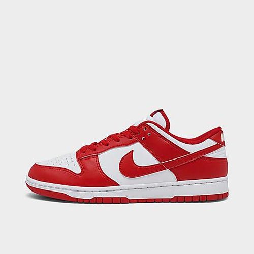 Men's Dunk Low Retro Casual Shoes in White/University Red/White