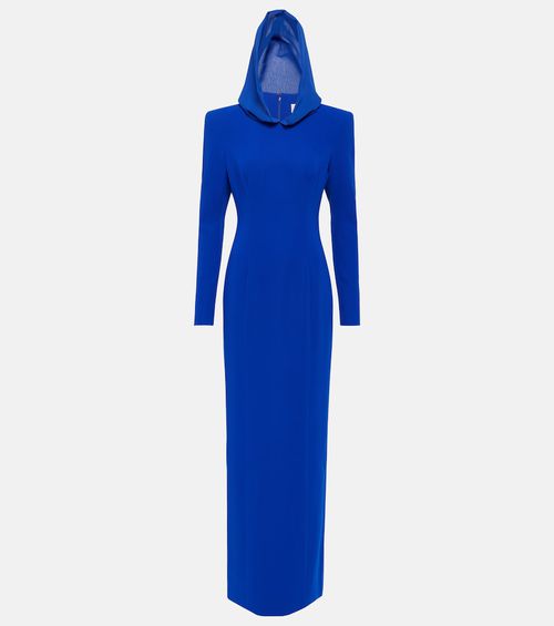 Hooded crêpe maxi dress