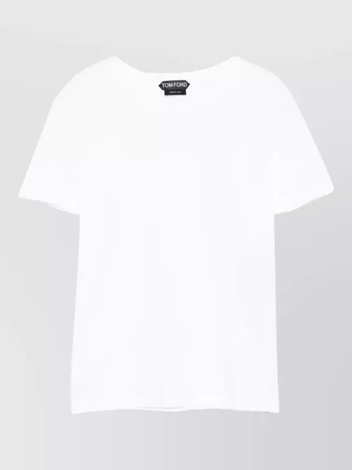 Tom Ford - cotton t shirt tf logo embroidery