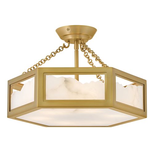 Lacquered Brass LED Semi Flush Mount from the Veleta Collection