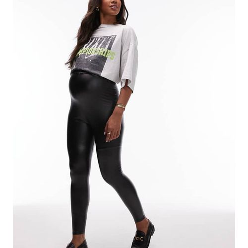 Topshop Maternity Womens faux leather legging in black