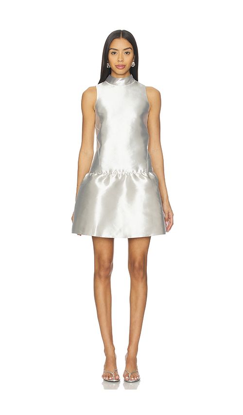 ALIGNE Blaze Satin Mini Dress in Silver. 0 also , 6