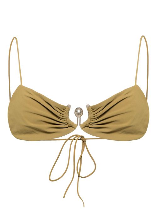 Ruched orbit miniscule bikini top - KOMBU